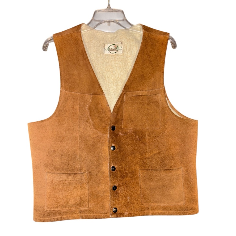 Vintage Deerskin Trading Post Vest with shearling lining sz 44